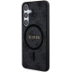 Guess Samsung Galaxy S24+ - 4G Collection Leather Metal Logo MagSafe Θήκη με Επένδυση Συνθετικού Δέρματος και MagSafe - Black - GUHMS24MG4GFRK