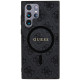 Guess Samsung Galaxy S24 Ultra - 4G Collection Leather Metal Logo MagSafe Θήκη με Επένδυση Συνθετικού Δέρματος και MagSafe - Black - GUHMS24LG4GFRK