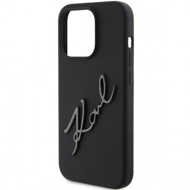 Karl Lagerfeld iPhone 15 Pro Max Silicone Karl Script Θήκη Σιλικόνης - Black - KLHCP15XSKSBMCK