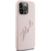 Karl Lagerfeld iPhone 15 Pro Silicone Karl Script Θήκη Σιλικόνης - Pink - KLHCP15LSKSBMCP