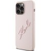 Karl Lagerfeld iPhone 15 Pro Silicone Karl Script Θήκη Σιλικόνης - Pink - KLHCP15LSKSBMCP