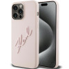 Karl Lagerfeld iPhone 15 Pro Silicone Karl Script Θήκη Σιλικόνης - Pink - KLHCP15LSKSBMCP