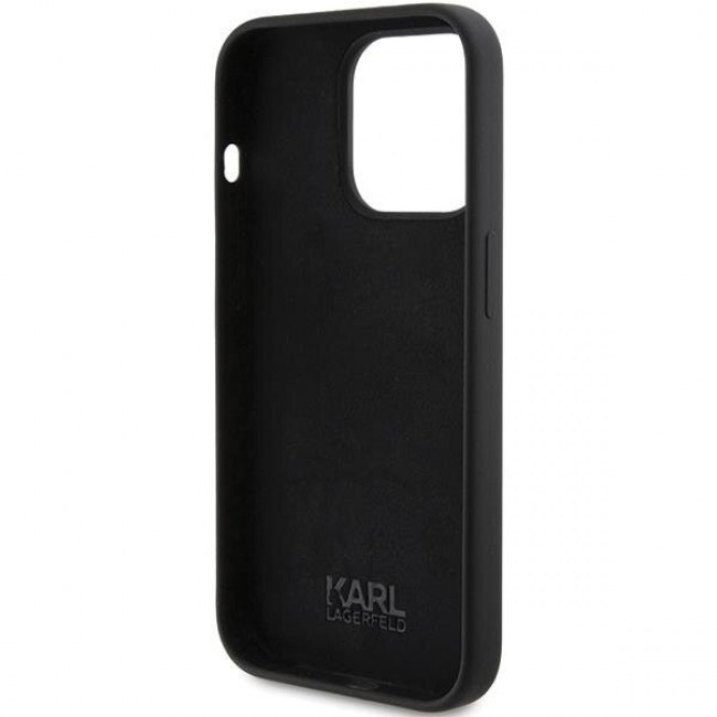 Karl Lagerfeld iPhone 15 Pro Silicone Karl Script Θήκη Σιλικόνης - Black - KLHCP15LSKSBMCK