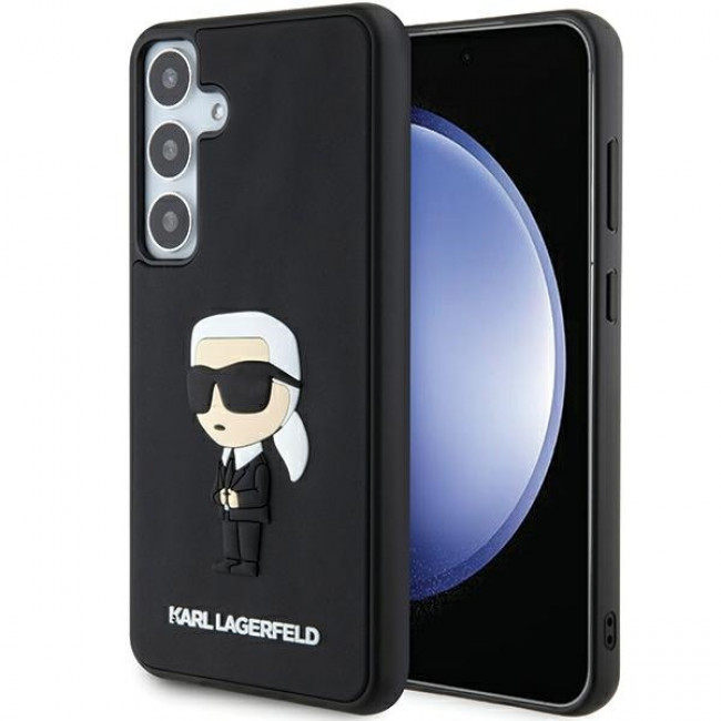 Karl Lagerfeld Samsung Galaxy S24 - 3D Rubber Ikonik Σκληρή Θήκη με Πλαίσιο Σιλικόνης - Black - KLHCS24S3DRKINK