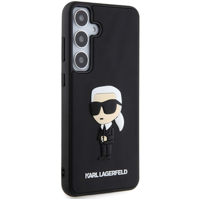 Karl Lagerfeld Samsung Galaxy S24 - 3D Rubber Ikonik Σκληρή Θήκη με Πλαίσιο Σιλικόνης - Black - KLHCS24S3DRKINK