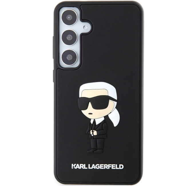 Karl Lagerfeld Samsung Galaxy S24 - 3D Rubber Ikonik Σκληρή Θήκη με Πλαίσιο Σιλικόνης - Black - KLHCS24S3DRKINK