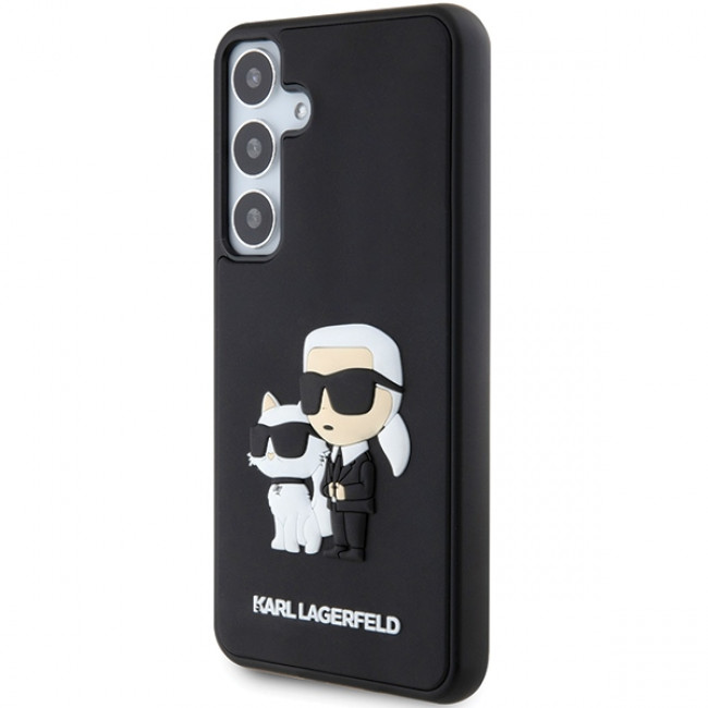 Karl Lagerfeld Samsung Galaxy S24 - 3D Rubber Karl and Choupette Σκληρή Θήκη με Πλαίσιο Σιλικόνης - Black - KLHCS24S3DRKCNK