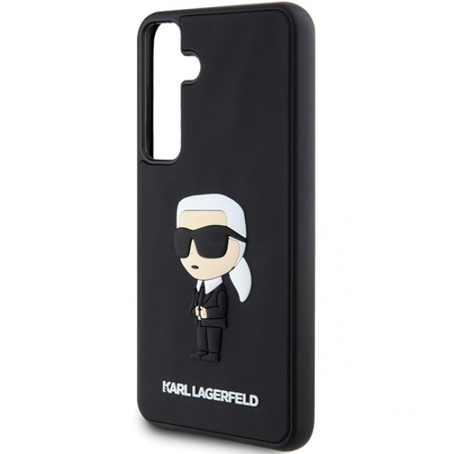 Karl Lagerfeld Samsung Galaxy S24+ - 3D Rubber Ikonik Σκληρή Θήκη με Πλαίσιο Σιλικόνης - Black - KLHCS24M3DRKINK