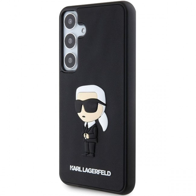 Karl Lagerfeld Samsung Galaxy S24+ - 3D Rubber Ikonik Σκληρή Θήκη με Πλαίσιο Σιλικόνης - Black - KLHCS24M3DRKINK