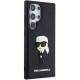 Karl Lagerfeld Samsung Galaxy S24 Ultra - 3D Rubber Ikonik Σκληρή Θήκη με Πλαίσιο Σιλικόνης - Black - KLHCS24L3DRKINK