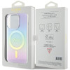 Guess iPhone 15 Pro IML Iridescent MagSafe Σκληρή Θήκη με Πλαίσιο Σιλικόνης και MagSafe - Purple - GUHMP15LHITSU