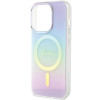 Guess iPhone 15 Pro IML Iridescent MagSafe Σκληρή Θήκη με Πλαίσιο Σιλικόνης και MagSafe - Purple - GUHMP15LHITSU