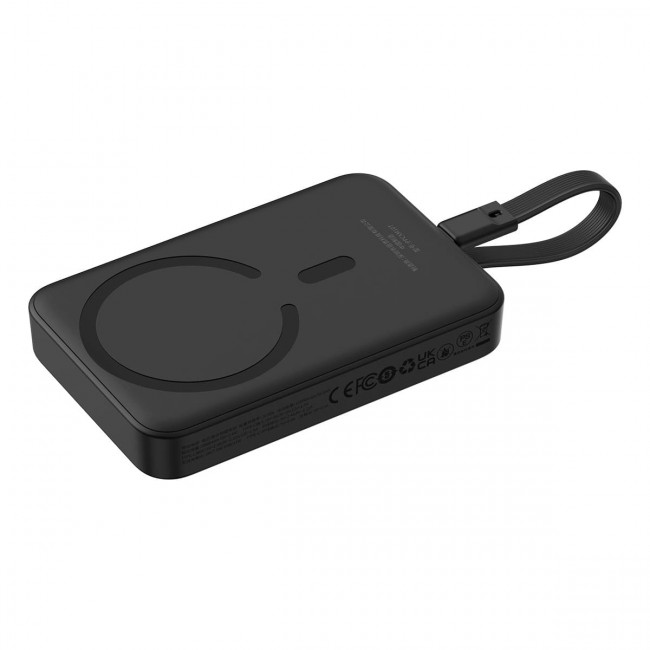 Baseus Magnetic Mini Ασύρματο MagSafe PowerBank 10000mAh 30W με Ενσωματωμένο Καλώδιο Type-C - Black