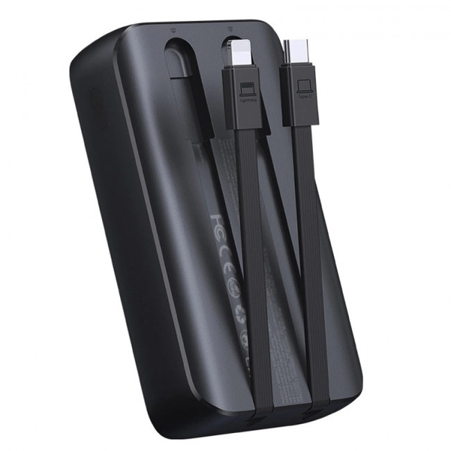 Joyroom JR-PBC07 Mini PowerBank 20000mAH 30W με Ενσωματωμένα Καλώδια Type-C / Lightning και 1 θύρα Type-C και 1 Θύρα USB - Black