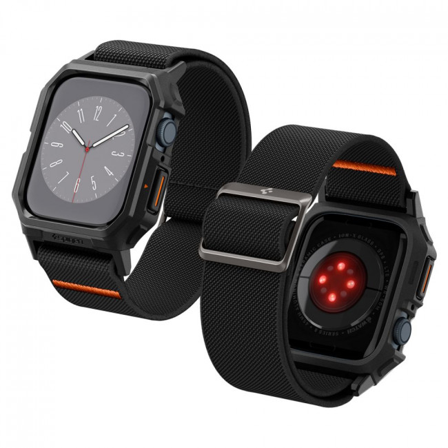 Spigen Λουράκι Apple Watch 4 / 5 / 6 / 7 / 8 / 9 / SE / SE 2 - 44 / 45 mm με Θήκη Προστασίας Lite Fit Pro - Matte Black