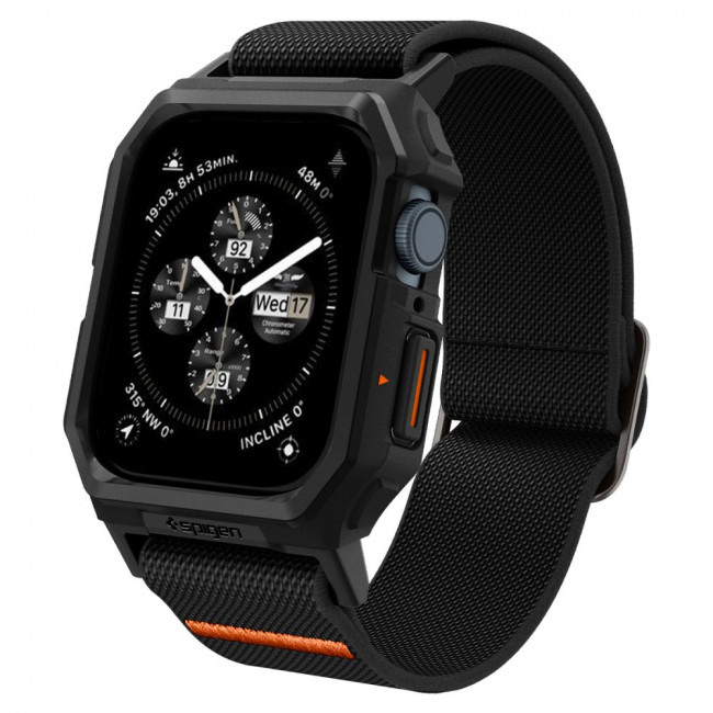 Spigen Λουράκι Apple Watch 4 / 5 / 6 / 7 / 8 / 9 / SE / SE 2 - 44 / 45 mm με Θήκη Προστασίας Lite Fit Pro - Matte Black