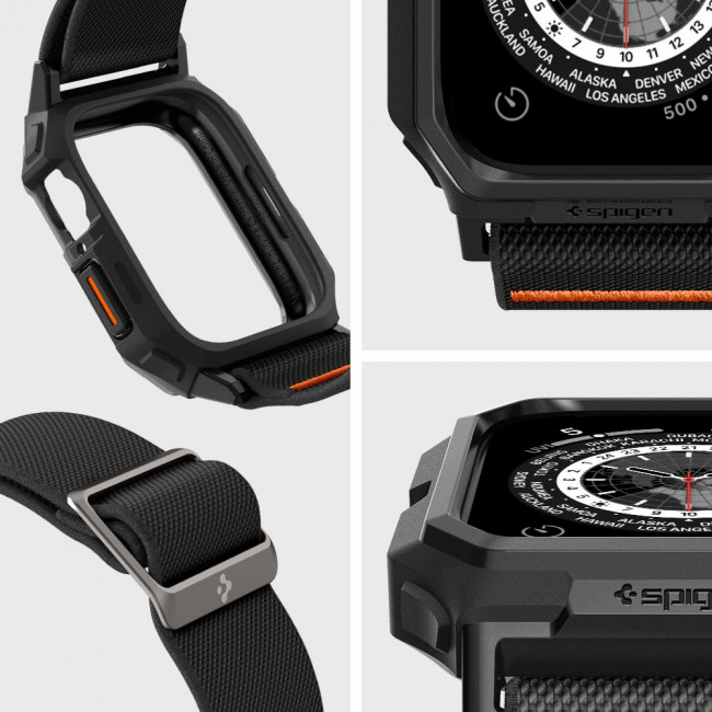 Spigen Λουράκι Apple Watch 4 / 5 / 6 / 7 / 8 / 9 / SE / SE 2 - 44 / 45 mm με Θήκη Προστασίας Lite Fit Pro - Matte Black