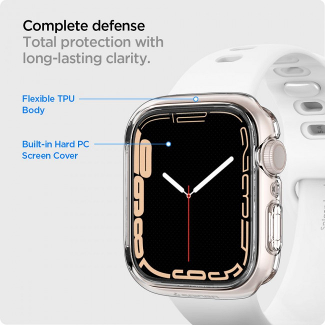 Spigen Θήκη Apple Watch 7 / 8 / 9 - 41mm με Προστασία Οθόνης Ultra Hybrid - Crystal Clear