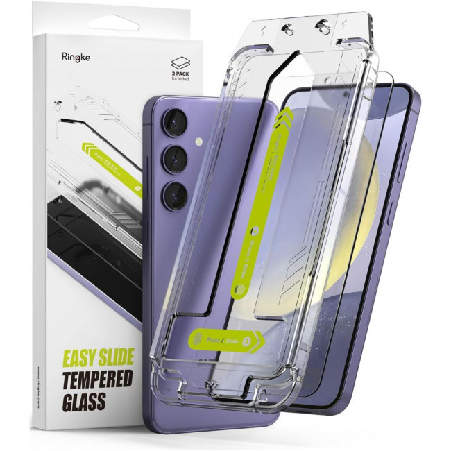 Ringke Samsung Galaxy S24 Easy Slide 2.5D 9H Case Friendly Αντιχαρακτικό Γυαλί Οθόνης - 2 Τεμάχια - Clear