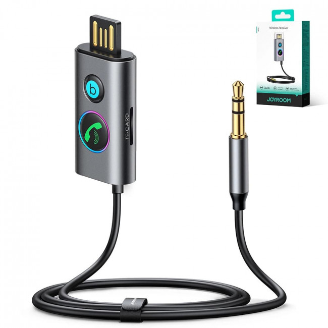 Joyroom JR-CB7 Bluetooth AUX Receiver για Αναπαραγωγή Μουσικής / Κλήσεις στο Αυτοκίνητο - Grey