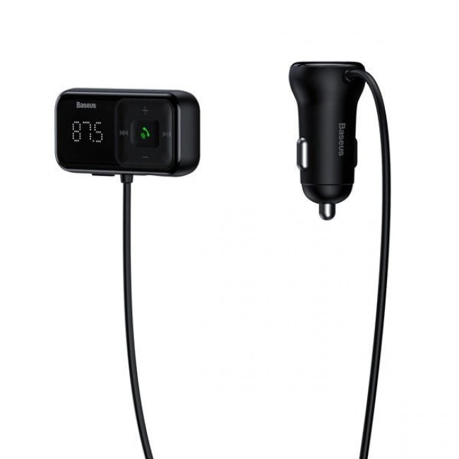 Baseus S-16 Overseas Edition Bluetooth 5.0 FM Transmitter για Αναπαραγωγή Μουσικής / Κλήσεις και Φορτιστής Αυτοκινήτου - Black - CCMT000201