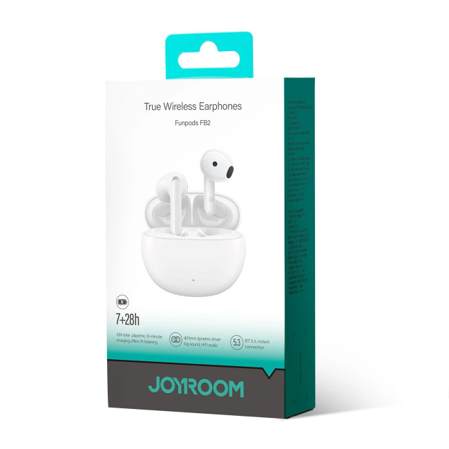 Joyroom Funpods Bluetooth 5.3 - Ασύρματα ακουστικά για Κλήσεις / Μουσική - White - JR-FB2