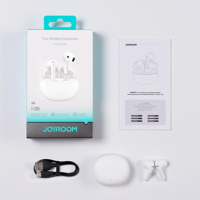 Joyroom Funpods Bluetooth 5.3 - Ασύρματα ακουστικά για Κλήσεις / Μουσική - White - JR-FB2