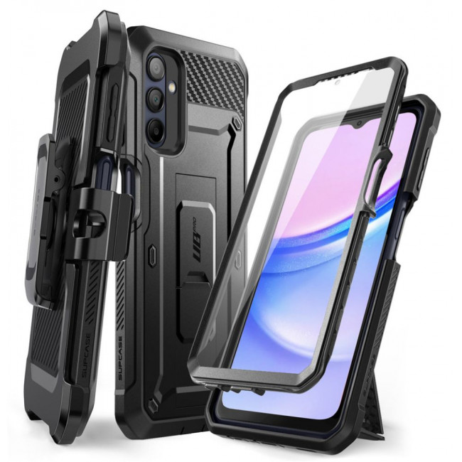 Supcase Samsung Galaxy A15 4G / A15 5G Unicorn Beetle Pro Σκληρή Θήκη με Προστασία Οθόνης και Stand - Black