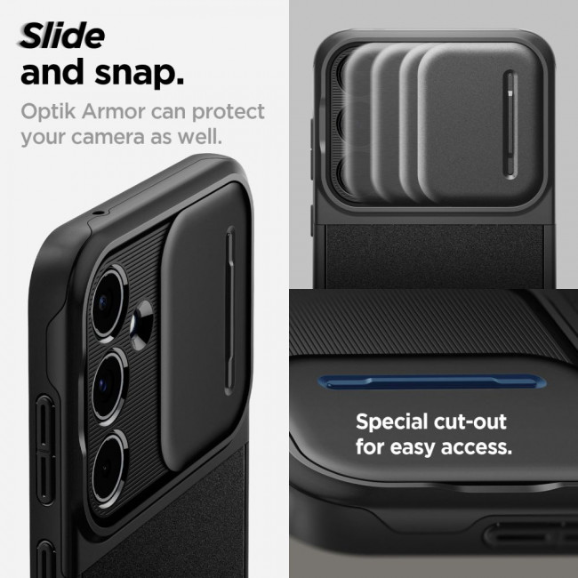 Spigen Samsung Galaxy A55 5G Optik Armor Θήκη Σιλικόνης με Κάλυμμα για την Κάμερα - Black