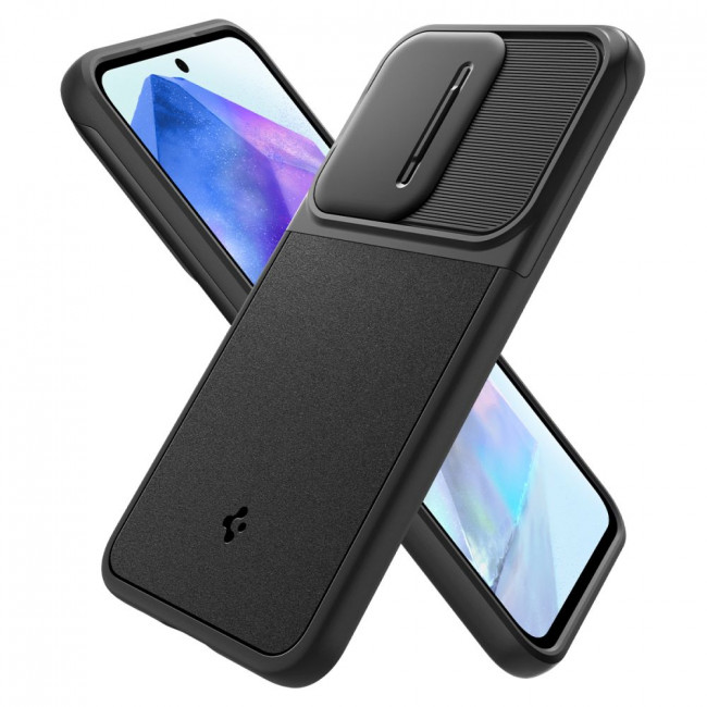 Spigen Samsung Galaxy A55 5G Optik Armor Θήκη Σιλικόνης με Κάλυμμα για την Κάμερα - Black