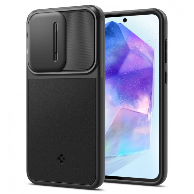 Spigen Samsung Galaxy A55 5G Optik Armor Θήκη Σιλικόνης με Κάλυμμα για την Κάμερα - Black