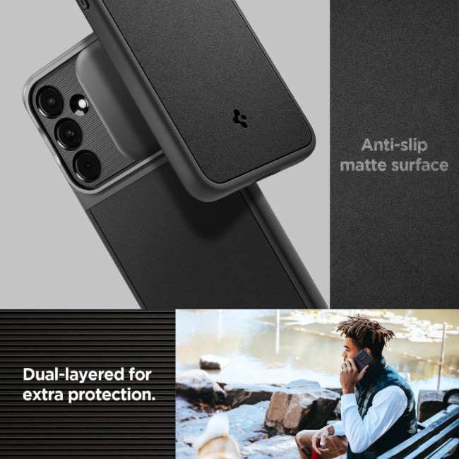 Spigen Samsung Galaxy A55 5G Optik Armor Θήκη Σιλικόνης με Κάλυμμα για την Κάμερα - Black