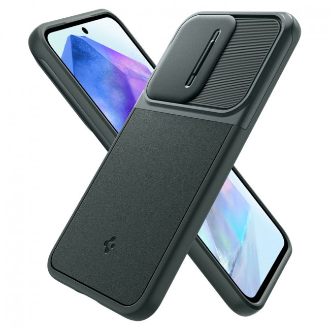 Spigen Samsung Galaxy A55 5G Optik Armor Θήκη Σιλικόνης με Κάλυμμα για την Κάμερα - Abyss Green