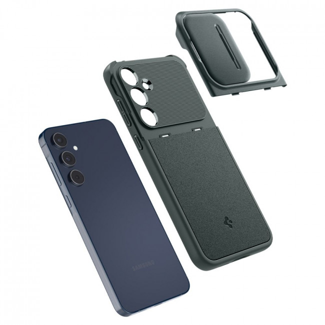 Spigen Samsung Galaxy A55 5G Optik Armor Θήκη Σιλικόνης με Κάλυμμα για την Κάμερα - Abyss Green