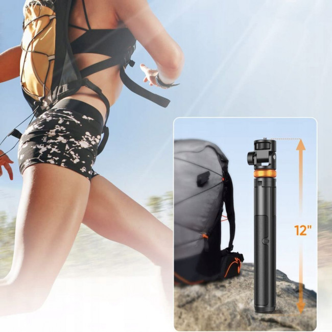 Tech-Protect L03S Ασύρματο Selfie Stick Τρίποδο με Τηλεχειριστήριο Bluetooth - White