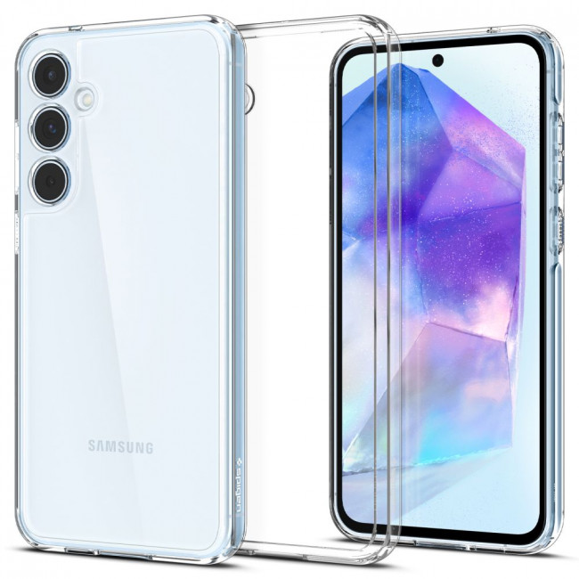 Spigen Samsung Galaxy A55 5G Σκληρή Θήκη με Πλαίσιο Σιλικόνης Ultra Hybrid - Crystal Clear