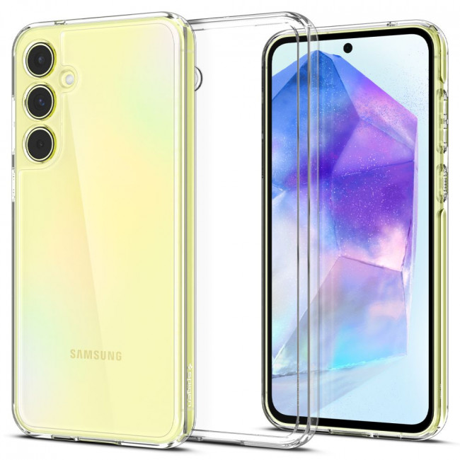 Spigen Samsung Galaxy A55 5G Σκληρή Θήκη με Πλαίσιο Σιλικόνης Ultra Hybrid - Crystal Clear