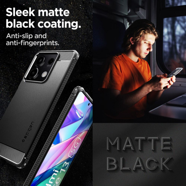 Spigen Xiaomi Redmi Note 13 5G Θήκη TPU Rugged Armor - Matte Black