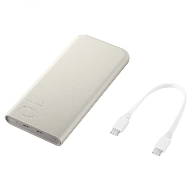 Samsung Fast Charge 25W Power Bank 10000mAh με 2 Θύρες Type-C - Beige - EB-P3400XUEGEU