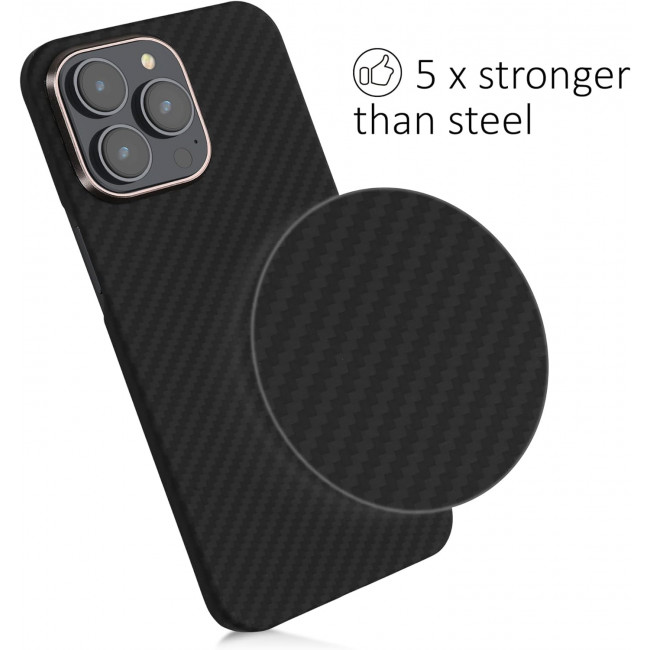 Kalibri iPhone 15 Pro Max Σκληρή Θήκη Aramid Fiber Body Armor - Black Matte - KLB000026FA001C