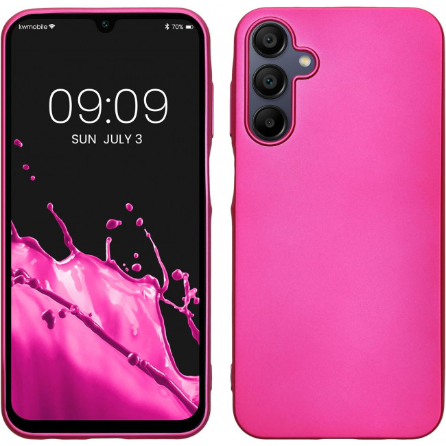 KW Samsung Galaxy A15 4G / A15 5G Θήκη Σιλικόνης TPU - Metallic Pink - KWM000021MJ007C