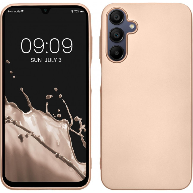 KW Samsung Galaxy A15 4G / A15 5G Θήκη Σιλικόνης TPU - Metallic Gold - KWM000021MJ005C