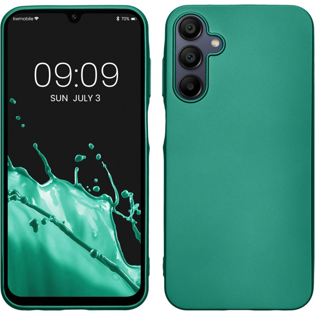 KW Samsung Galaxy A15 4G / A15 5G Θήκη Σιλικόνης TPU - Metallic Dark Green - KWM000021MJ004C