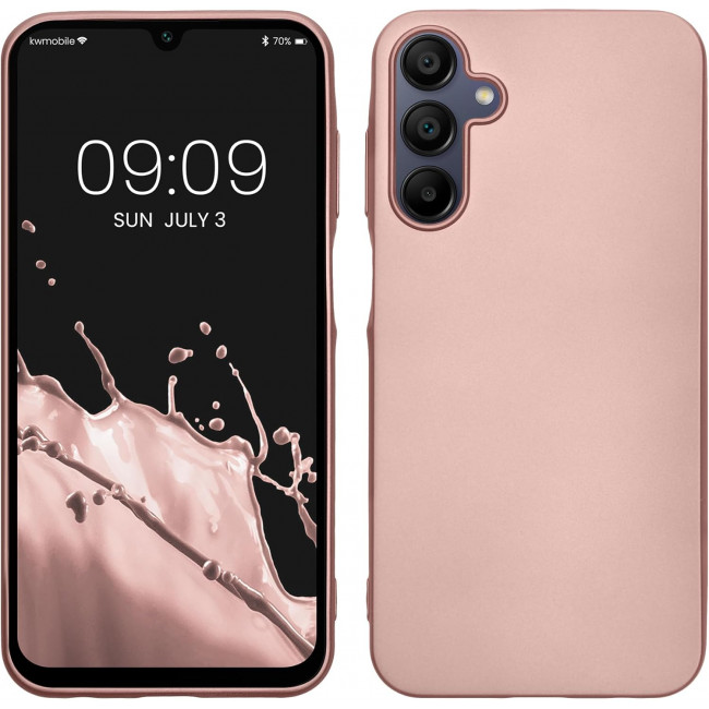 KW Samsung Galaxy A15 4G / A15 5G Θήκη Σιλικόνης TPU - Metallic Rose Gold - KWM000021MJ001C