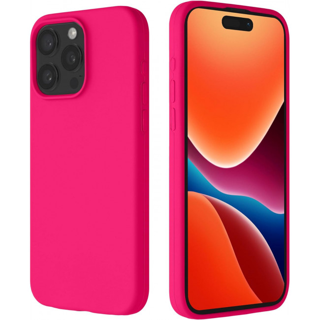 Kalibri iPhone 15 Pro Max Θήκη Σιλικόνης Rubberized TPU - Neon Pink