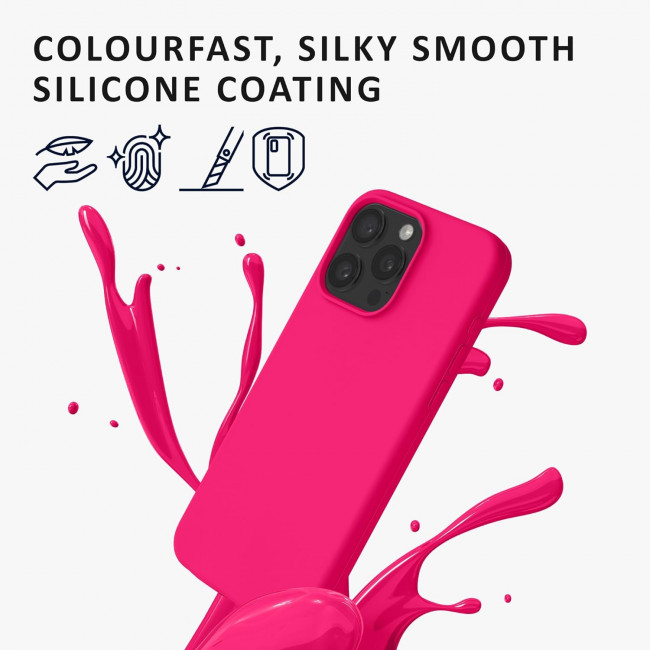 Kalibri iPhone 15 Pro Max Θήκη Σιλικόνης Rubberized TPU - Neon Pink