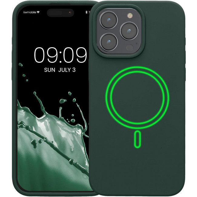 KW iPhone 15 Pro Max Θήκη Σιλικόνης Rubber TPU με MagSafe - Moss Green