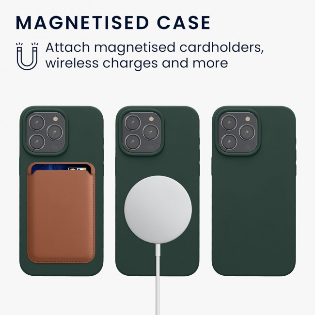 KW iPhone 15 Pro Max Θήκη Σιλικόνης Rubber TPU με MagSafe - Moss Green