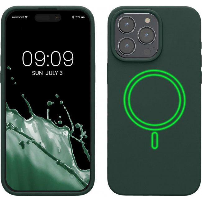 KW iPhone 15 Pro Max Θήκη Σιλικόνης Rubber TPU με MagSafe - Moss Green