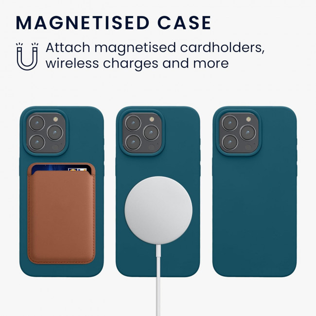 KW iPhone 15 Pro Max Θήκη Σιλικόνης Rubber TPU με MagSafe - Petrol Matte